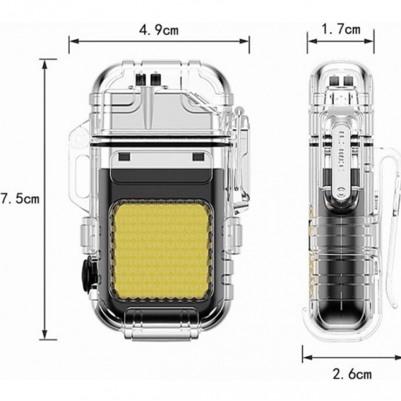 Електроімпульсна запальничка ARC Lighter 209 дугова / USB запальничка з ліхтариком / Чорна