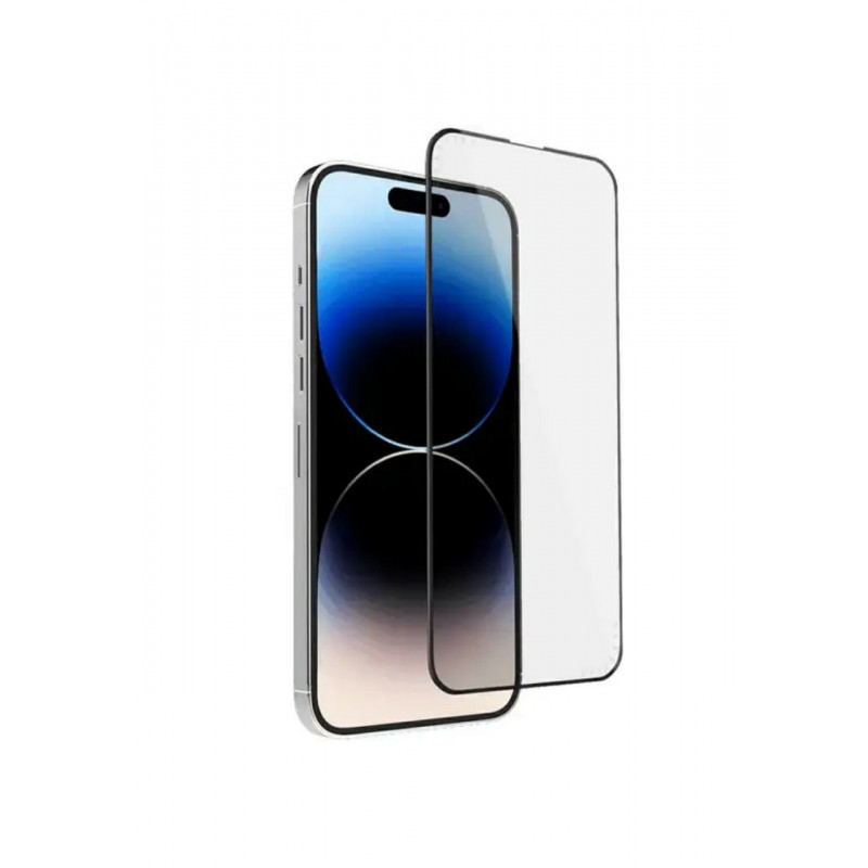 Закаленное стекло на  iPhone 14 Pro Max / Полное покритие /  Черная рамка