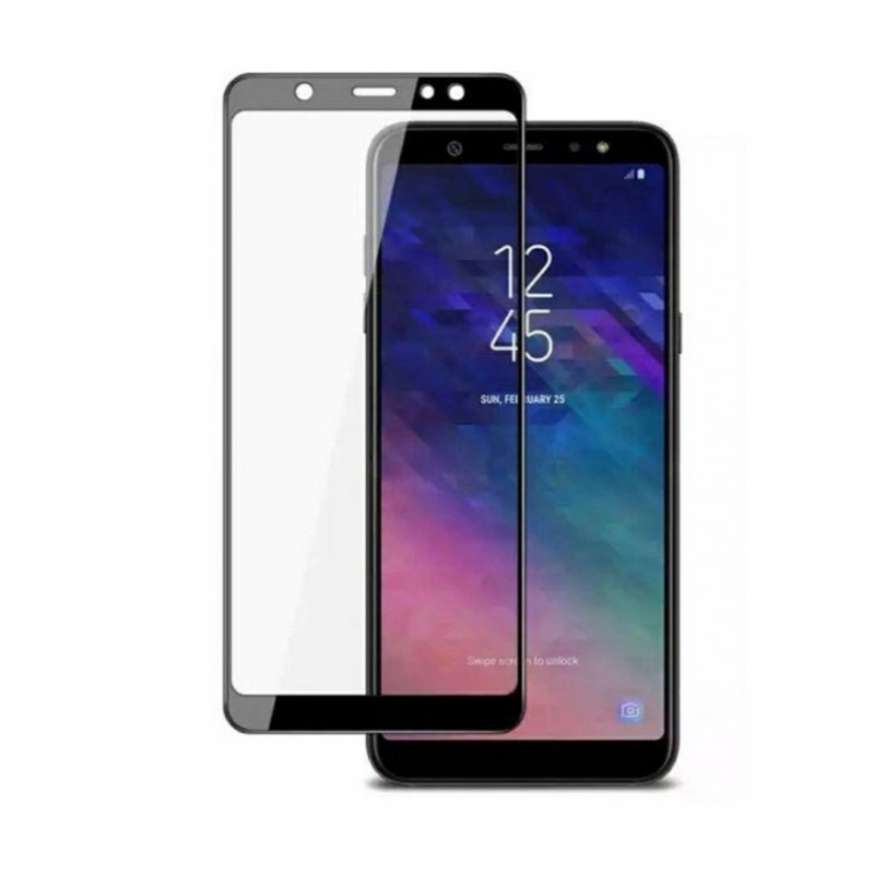 Загартоване захисне скло на смартфон Samsung Galaxy A6 2018 / Чорна рамка