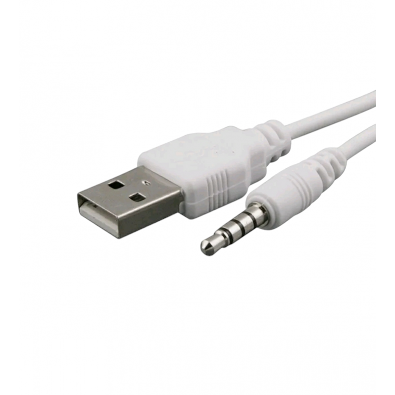 Перехідник AUX (зовнішній) - USB (зовнішній) / Білий