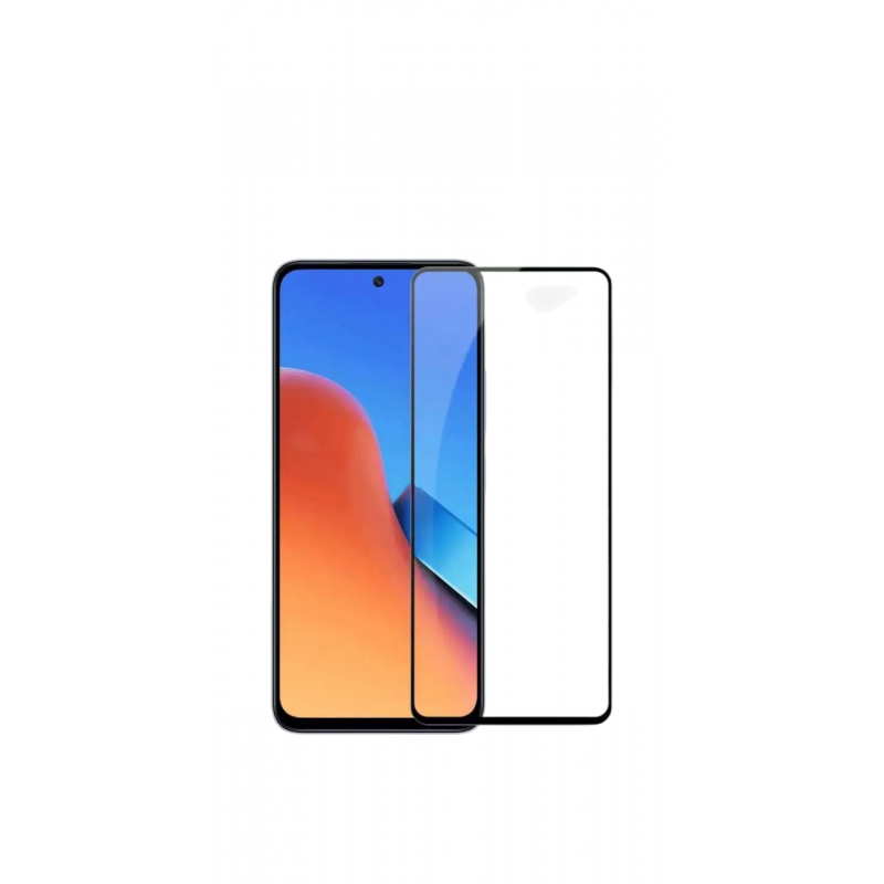 Закаленное защитное стекло на Redmi 12 / Черная рамка