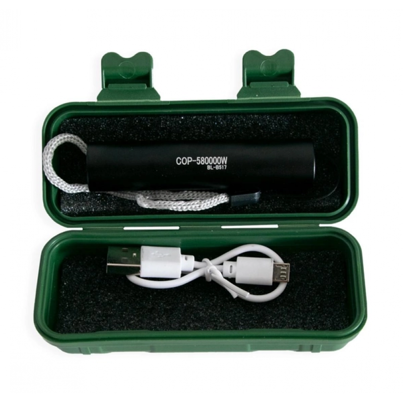 Кишеньковий ручний світлодіодний ліхтарик BL-B517 / mirco USB  / Чорний
