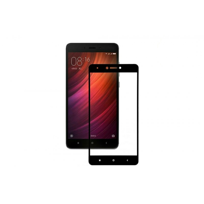 Загартоване захисне скло на Xiaomi Redmi Note 4 Чорне Повне покриття