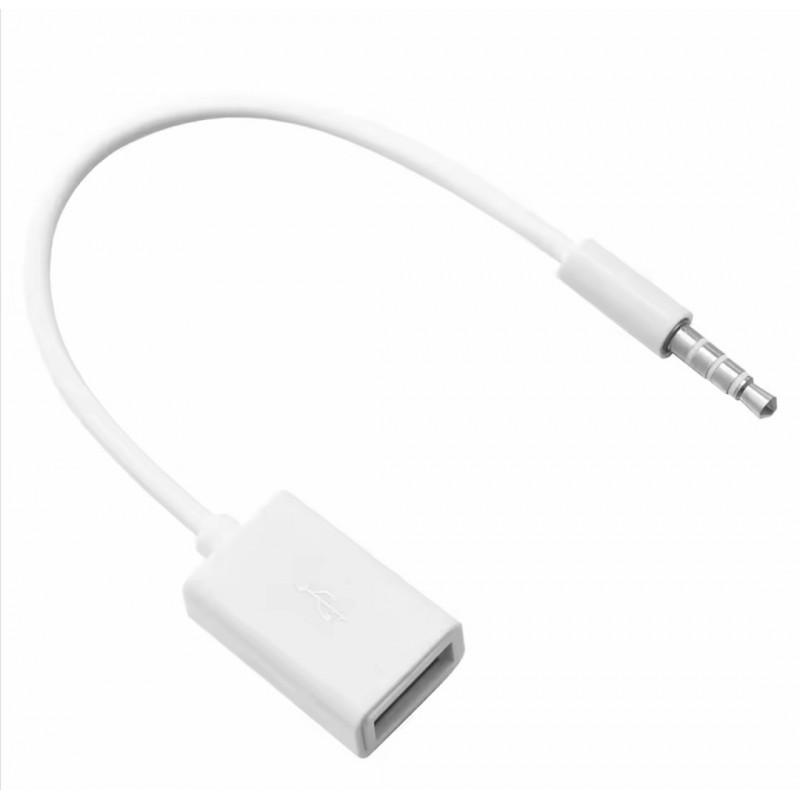 Перехідник у машину AUX USB / Білий