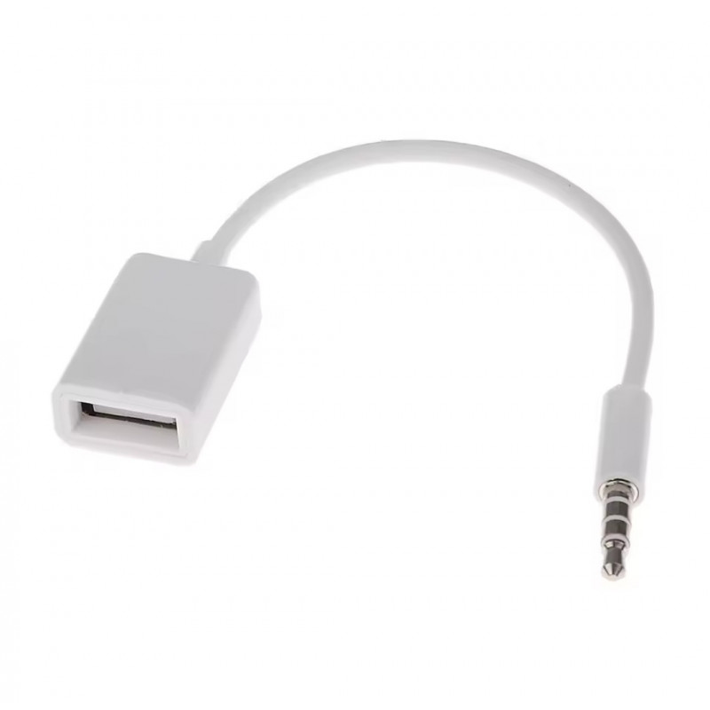 Перехідник у машину AUX USB / Білий