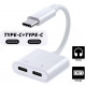 Переходник для наушников 2 в 1 Type-C Аудио+Type-C зарядка для lpad Pro, Ipad Air / Белый
