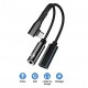 Перехідник кутовий 2в1 Type-C - AUX 3.5 mm + Type-C для смартфонів Samsung \ Швидка зарядка \ Чорний