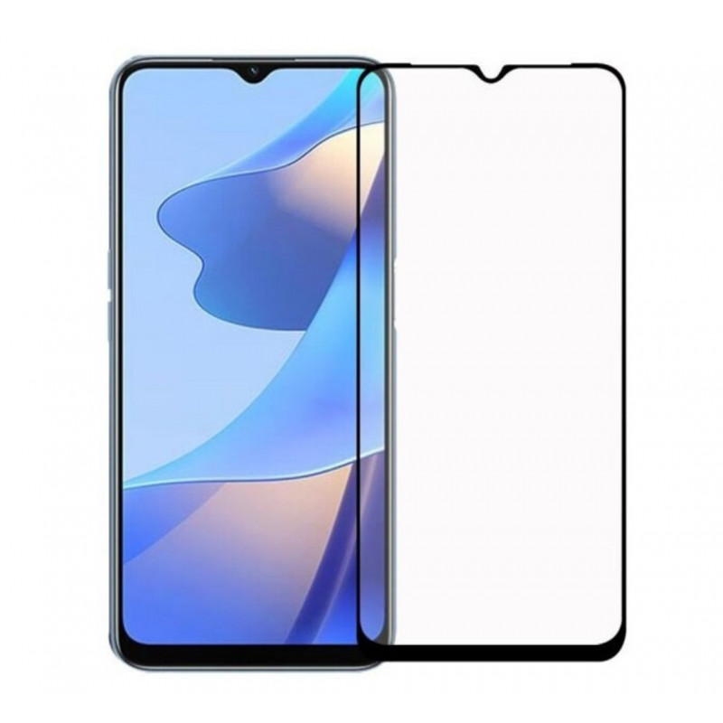 Захисне скло на смартфон Oppo A16, А16S  / Чорна рамка