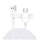 Кабель 3в1 USB - Type-c, Lightning, Micro для швидкої зарядки смартфонів \ 1,3 метра \ Білий