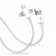 Кабель 3в1 USB - Type-c, Lightning, Micro для швидкої зарядки смартфонів \ 1,3 метра \ Білий