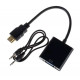 Кабель-перехідник HDMI - VGA  для передачі відео і аудіо сигналу / Активне живлення, 1080р / Чорний