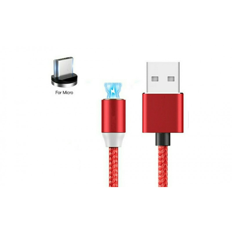 Магнітний кабель Micro USB X-Cable Круглий 360 Градусів Червоний
