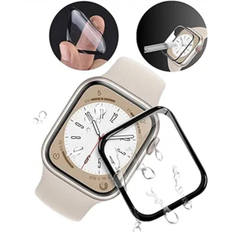 Захисна плівка для годинника Apple Watch Series 4, 5, 6, SE (44мм.) \ Чорна рамка