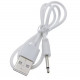 Зарядний кабель USB для вібро масажерів 2,5 мм (21 мм) / Білий