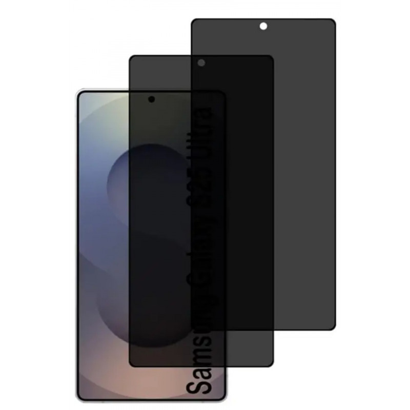 Защитное стекло Анти-шпион на смартфон Samsung S25 Ultra\ Черная рамка