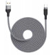 Нейлоновый кабель USB - Type-c для быстрой зарядки смартфонов \ 3 метра \ Серый