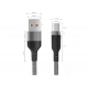 Нейлоновый кабель USB - Type-c для быстрой зарядки смартфонов \ 3 метра \ Серый