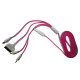 Кабель 4в1 для зарядки телефонов MicroUSB / Lightning / Iphone 3 / NOKIA (2мм) / Розовый белый