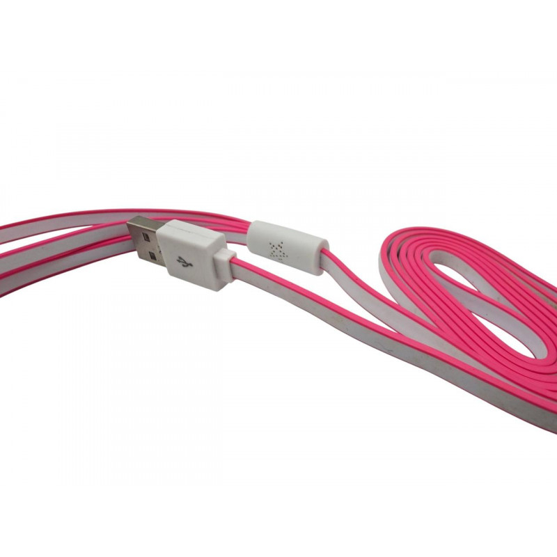 Кабель 4в1 для зарядки телефонов MicroUSB / Lightning / Iphone 3 / NOKIA (2мм) / Розовый белый