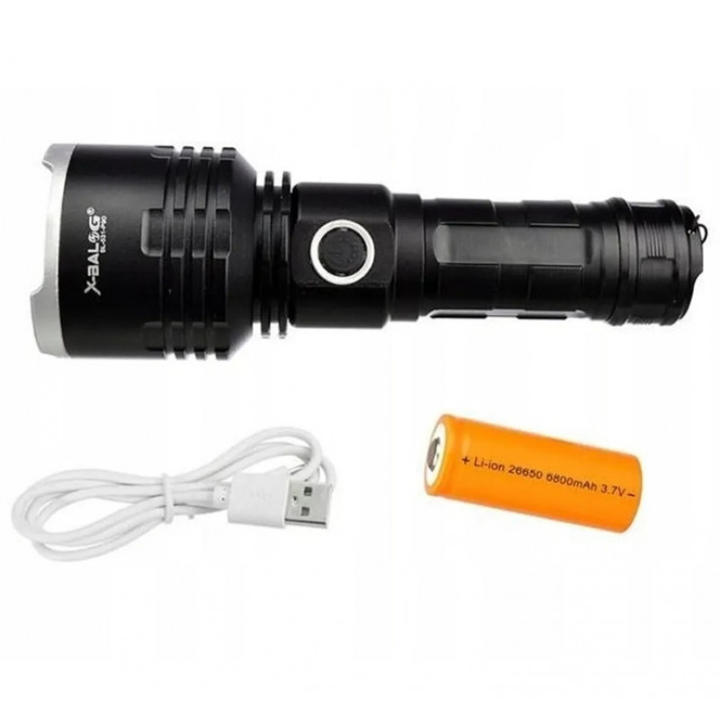 Світлодіодний ліхтарик BL-531-P90 / 1 шт. 26650 / зарядка mirco USB  / Чорний