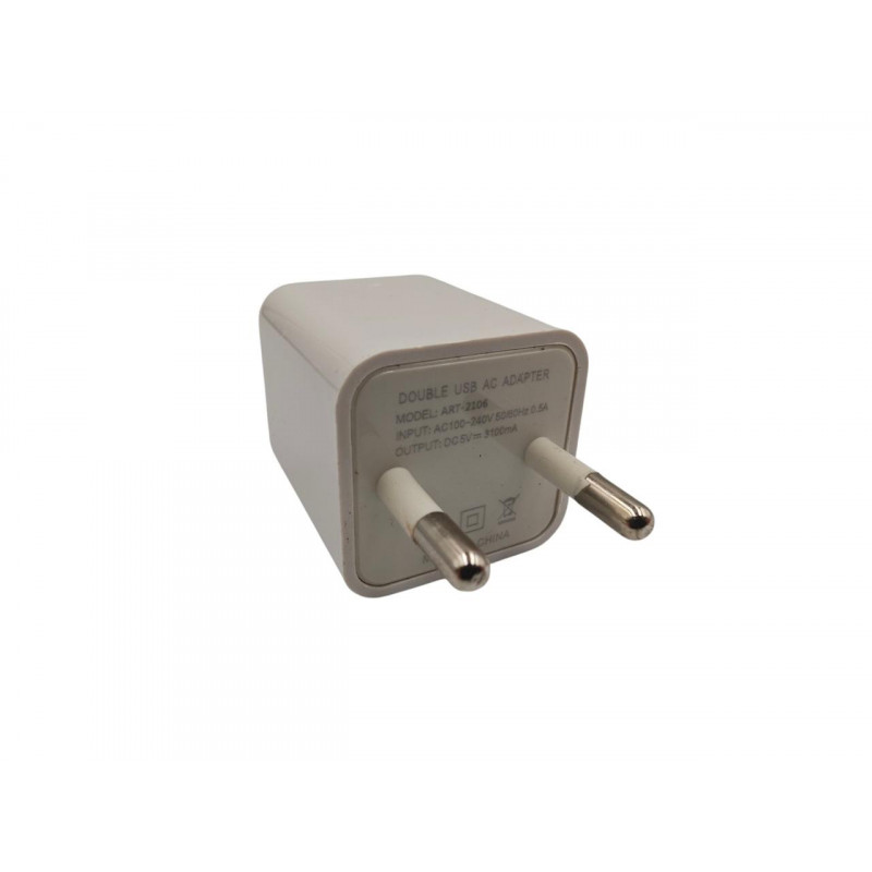 Блок живлення 2 USB 5V (Макс. 3.1А 11ват) /  Білий