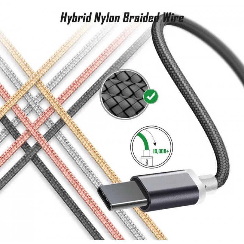 Type C USB кабель 9 mm для захищених смартфонів Сірий 2 метра
