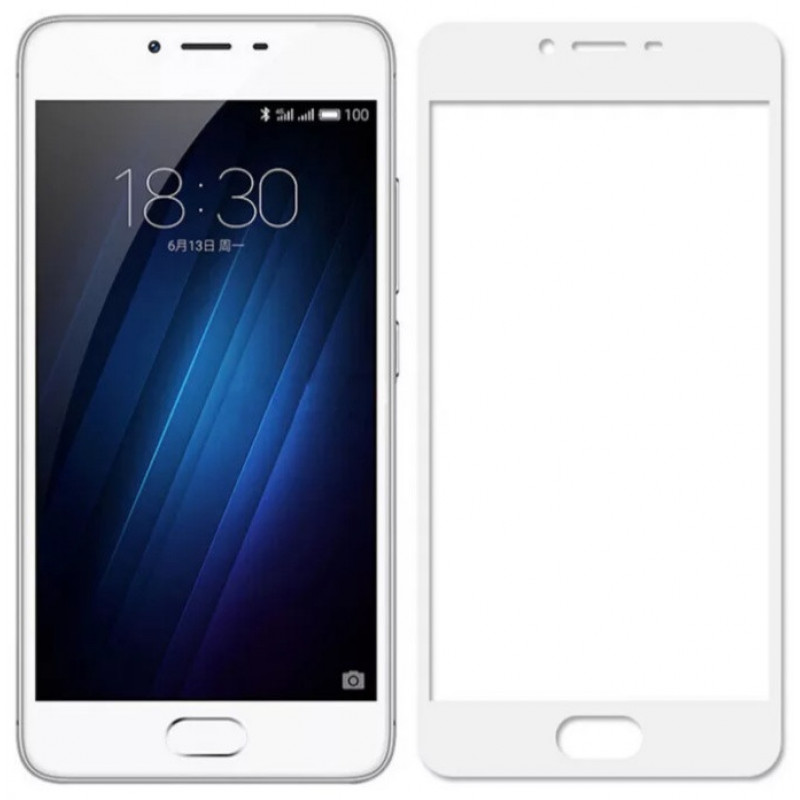 Загартоване захисне скло на Meizu M3 Білий