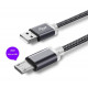 Micro USB кабель з подовженим коннектором 9 мм, усилений Сірий 2 метра