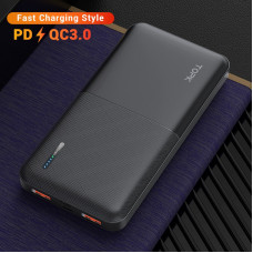 Зарядний пристрій Power Bank TOPK Швидка зарядка QC 3.0 10000 mAh Чорний