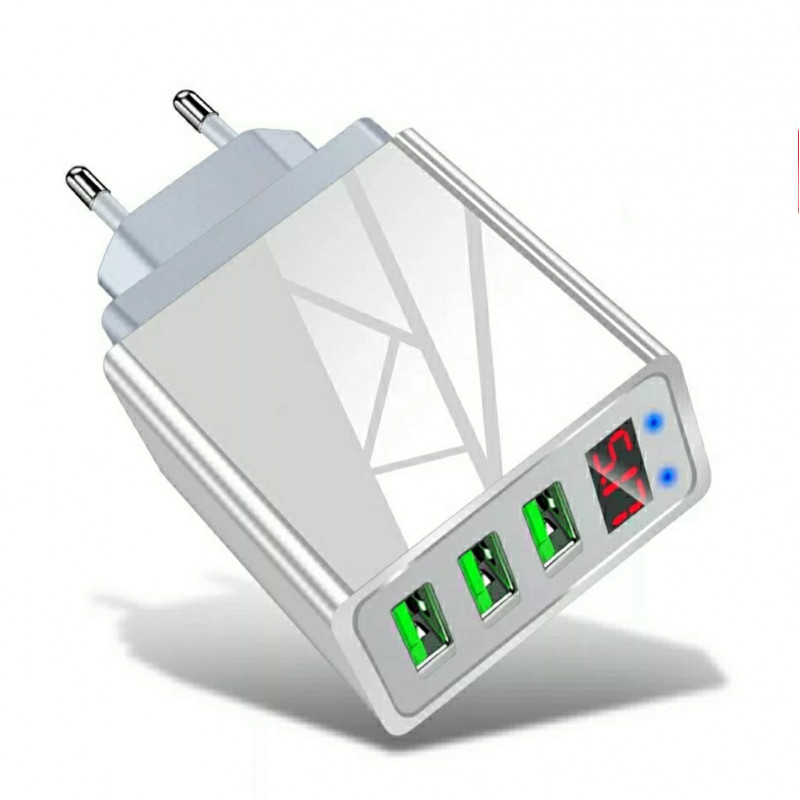 Оригинальной зарядной блок питания Elough с дисплеем на 3 USB быстрая зарядка 5V 3.1A Белый