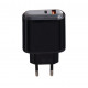 Блок питания с дисплеем XO-L42 Быстрая зарядка Quick Charge 3.0 USB + Type C Черный