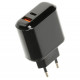 Блок питания с дисплеем XO-L42 Быстрая зарядка Quick Charge 3.0 USB + Type C Черный