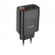 Оригинальное зарядное блок питания 2 USB Hoco. C86A 5V 2.4 А с дисплеем Черный