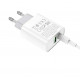 Блок живлення Hoco. C80A з кабелем Type C Швидка зарядка Quick Charge 3.0 USB 18W + Type C 20W Білий