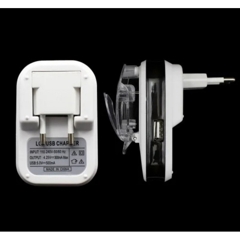 Універсальний зарядний пристрій HY02 з дисплеєм і USB Чорний