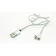 Магнитный USB кабель 3 в 1 (Micro, Type-C, Lightning) X-CABLE Круглый 360 Градусов Серый