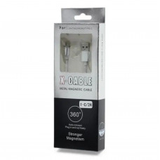 Магнітний USB кабель Type-C  X-CABLE Круглий 360 Градусів Сірий