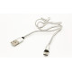 Магнітний USB кабель Type-C  X-CABLE Круглий 360 Градусів Сірий