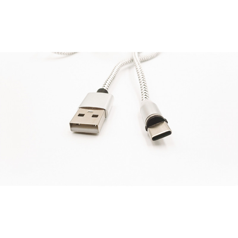 Магнітний USB кабель Type-C  X-CABLE Круглий 360 Градусів Сірий