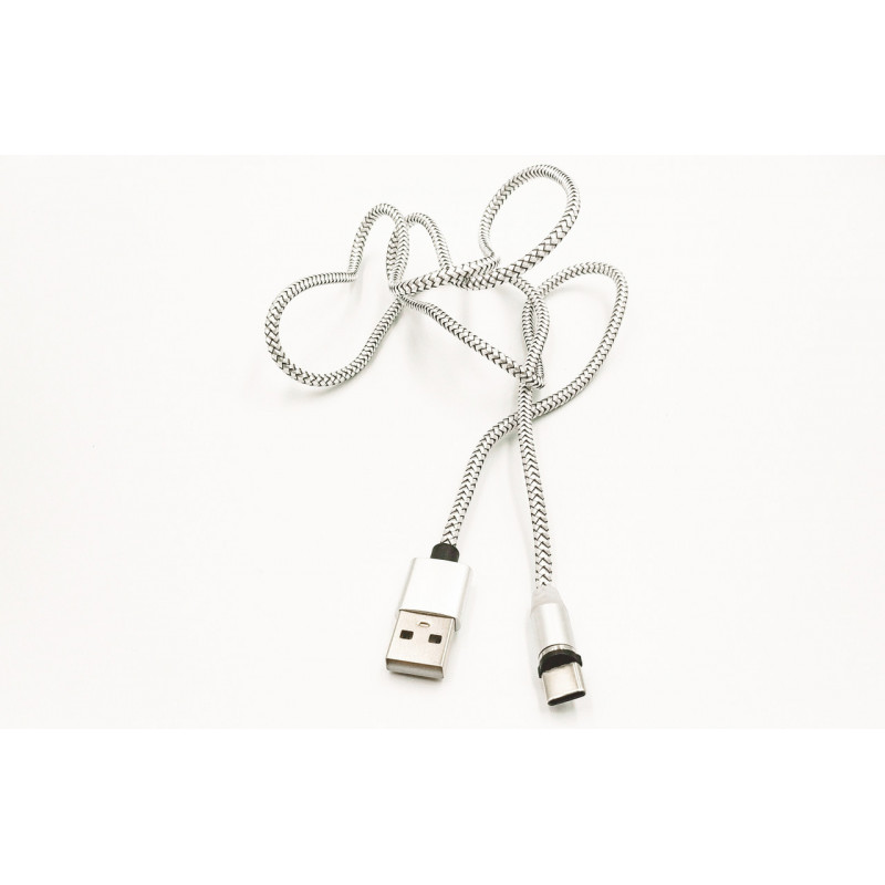 Магнітний USB кабель Type-C  X-CABLE Круглий 360 Градусів Сірий