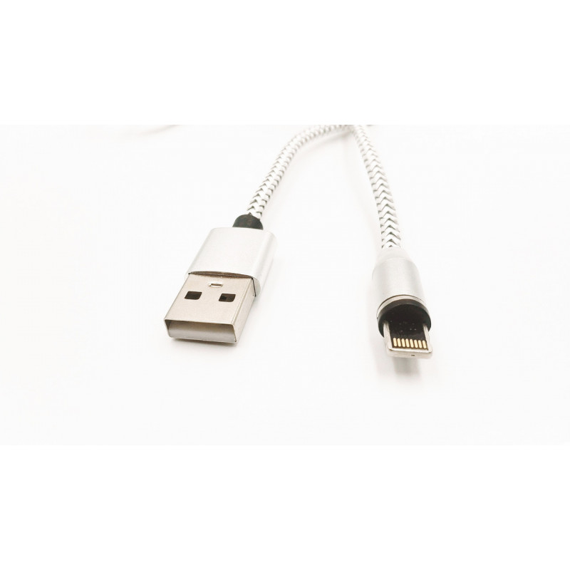 Магнитный кабель USB кабель для Iphone 6/7/8  X-CABLE Круглый 360 Градусов Серый