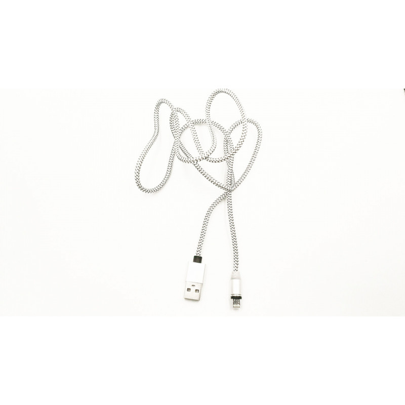 Магнитный кабель USB кабель для Iphone 6/7/8  X-CABLE Круглый 360 Градусов Серый