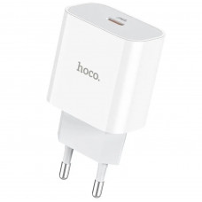 Блок живлення hoco. C76A Plus Швидка зарядка Quick Charge 3.0  2.0 Type-C 20W Білий