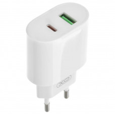 Блок живлення XO-L81A Швидка зарядка Quick Charge 3.0 USB 18W + Type C (PD 20W) Білий