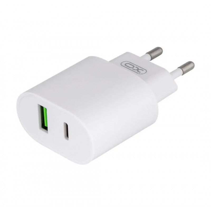 Блок питания XO-L81A Быстрая зарядка Quick Charge 3.0 USB 18W + Type C (PD 20W) Белый