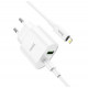 Блок живлення hoco. C95A  з кабелем Type-C - Lightning  Quick Charge 3.0 18W + Type-C PD20W Білий