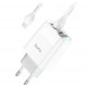 Блок живлення hoco. C93A  3 USB + дисплей + кабель Micro-USB до 3.4 Ампер   Білий