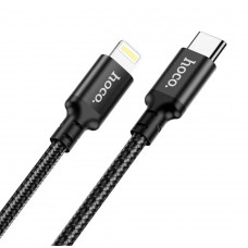 Кабель Hoco. X14 Type-C  -  Lightning для смартфонів 1 метр Нейлонове сплетіння Чорний