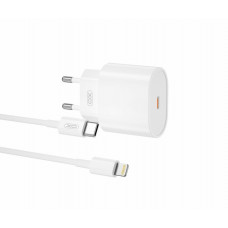 Блок живлення XO-L81B  з кабелем Type-C - Lightning (Iphone)  / Швидка зарядка Quick Charge 3.0 / 20W (PD 20W) Білий