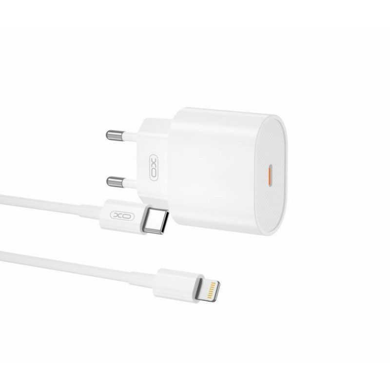 Блок живлення XO-L81B  з кабелем Type-C - Lightning (Iphone)  / Швидка зарядка Quick Charge 3.0 / 20W (PD 20W) Білий